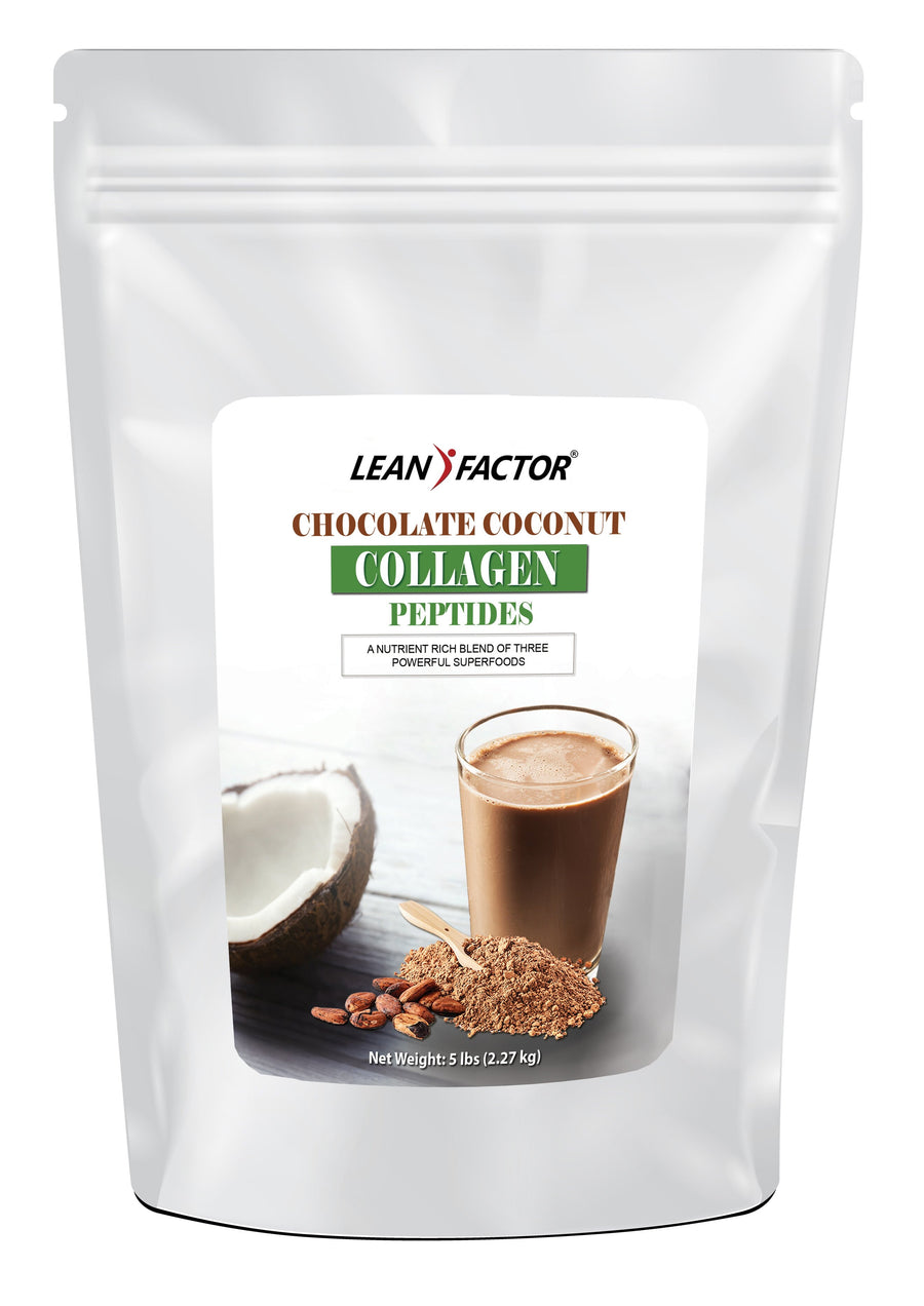 Chocolate Coconut Collagen Peptides Protein Powders Lean Factor 5 lbs 