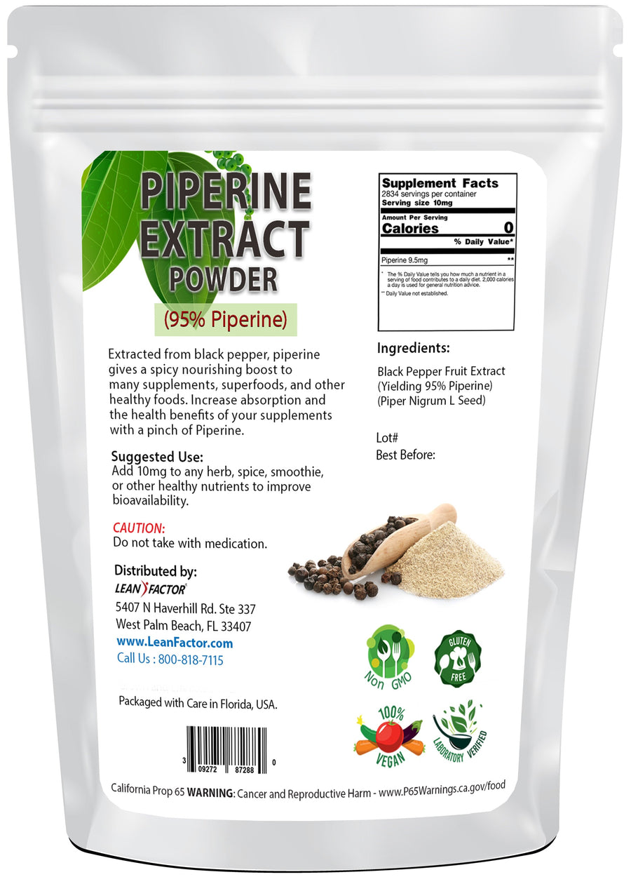 Piperine Powder (Black Pepper Extract) General Health Lean Factor 
