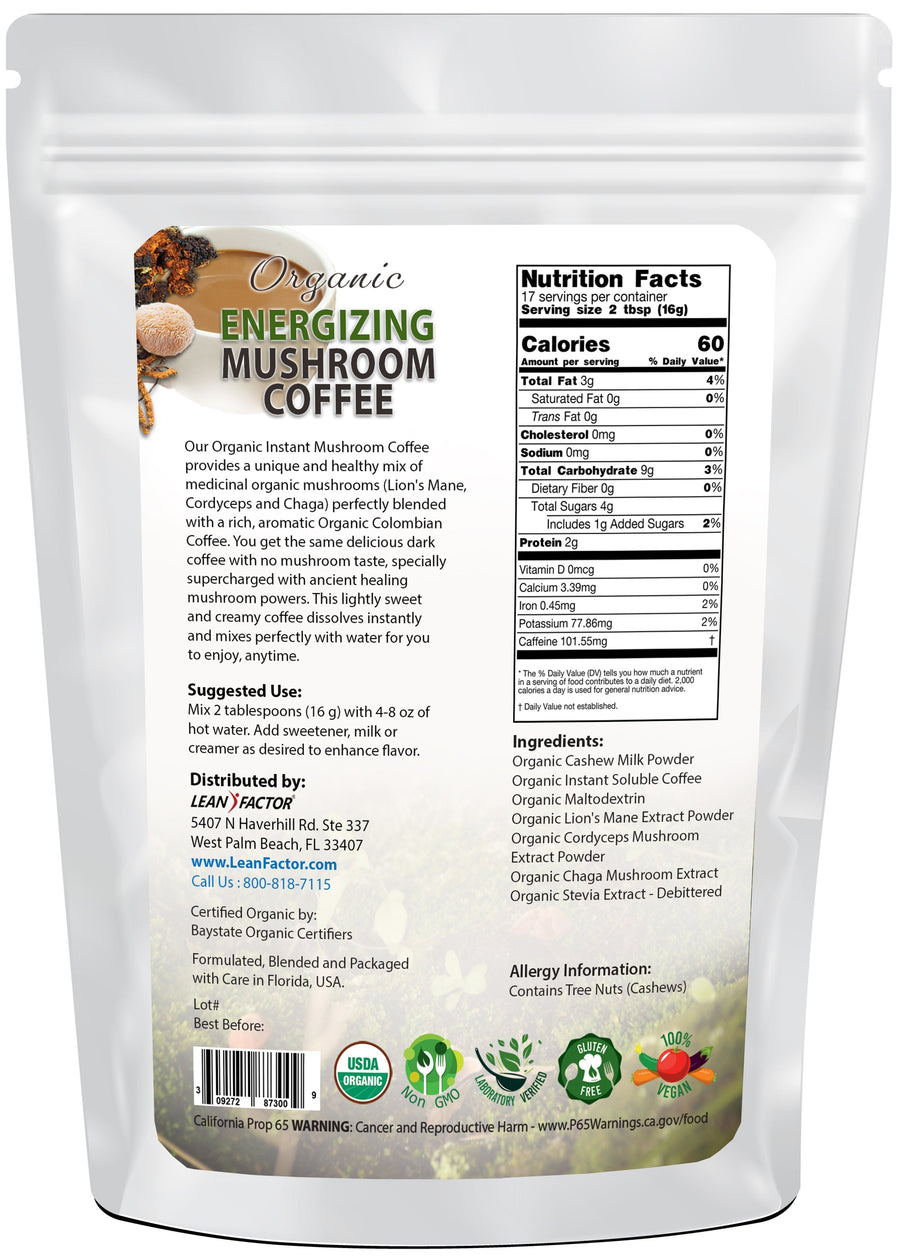 Organic Energizing Mushroom Coffee General Health Lean Factor 