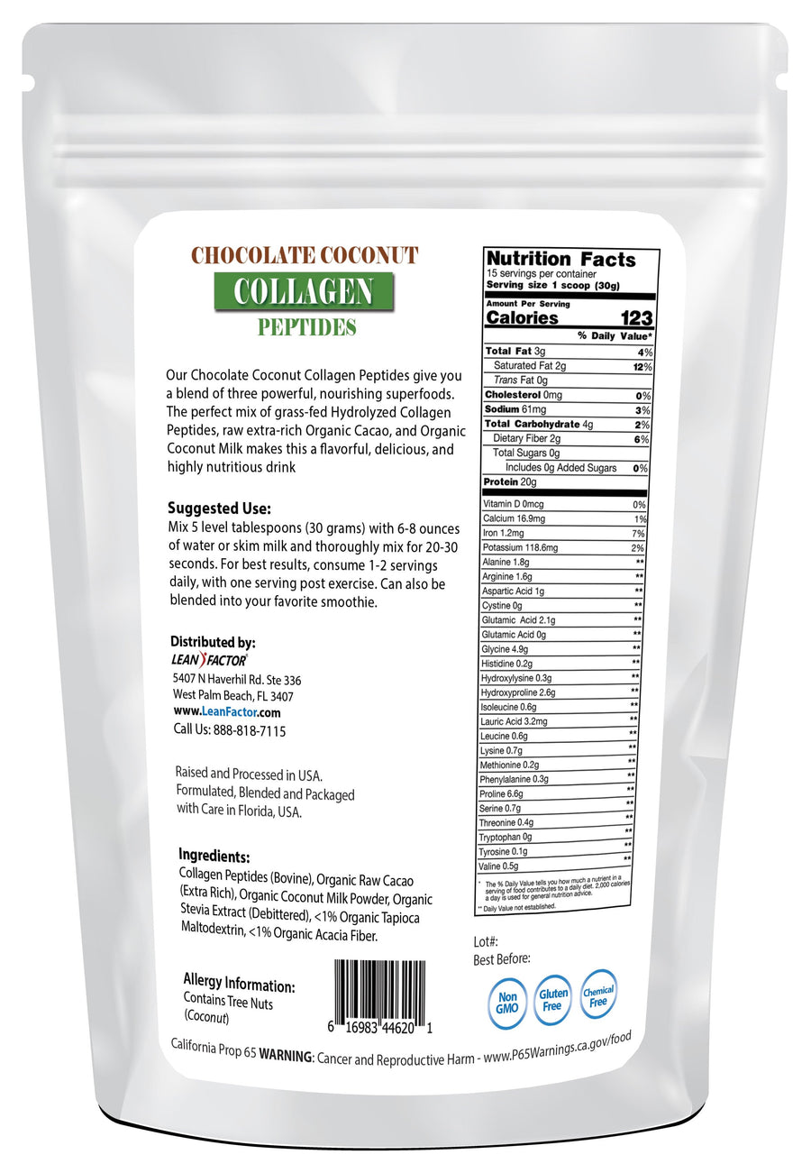 Chocolate Coconut Collagen Peptides Protein Powders Lean Factor 