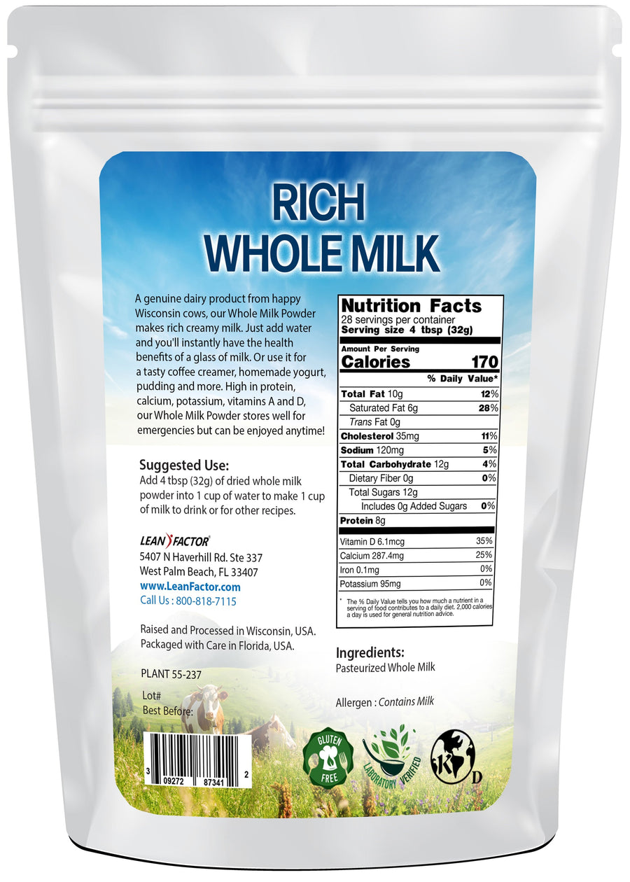 Rich Whole Milk Powder Protein Powders Lean Factor 