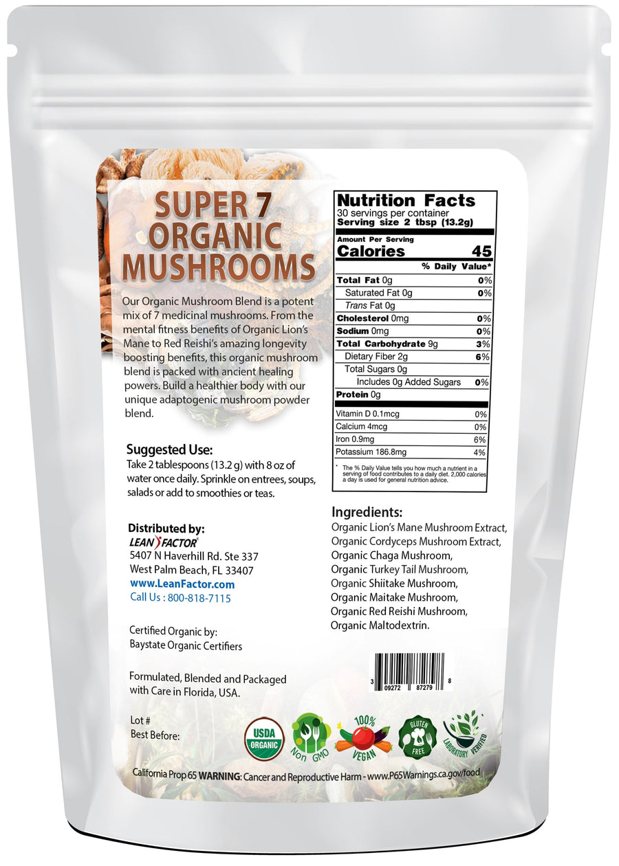 Super 7 Organic Mushrooms - Organic Men’s Health Lean Factor 