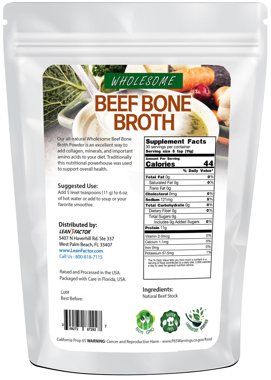 Wholesome Beef Bone Broth Protein Powders Lean Factor 